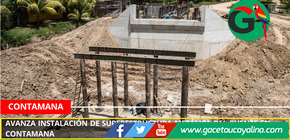 Avanza instalación de superestructura metálica del puente en Contamana