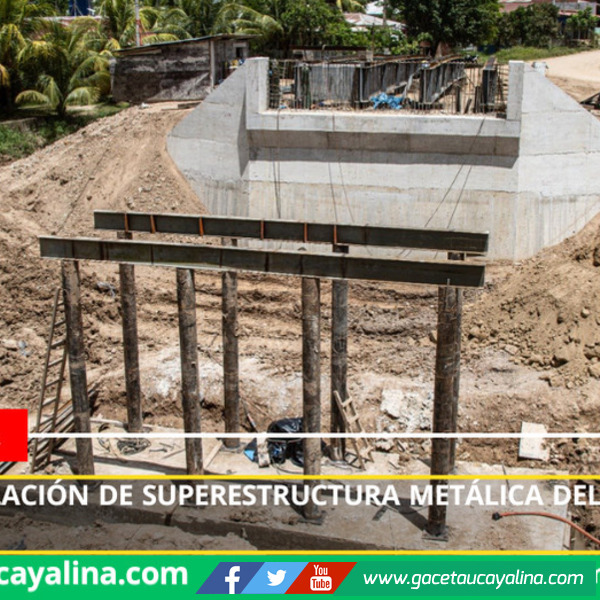 Avanza instalación de superestructura metálica del puente en Contamana
