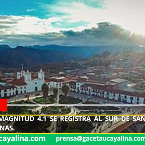 Temblor de magnitud 4.1 se registra al sur de Santa María de Nieva, Amazonas.
