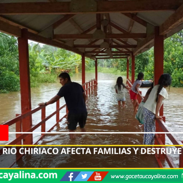 Desborde del  rio Chiriaco afecta familias y destruye vías en Imaza