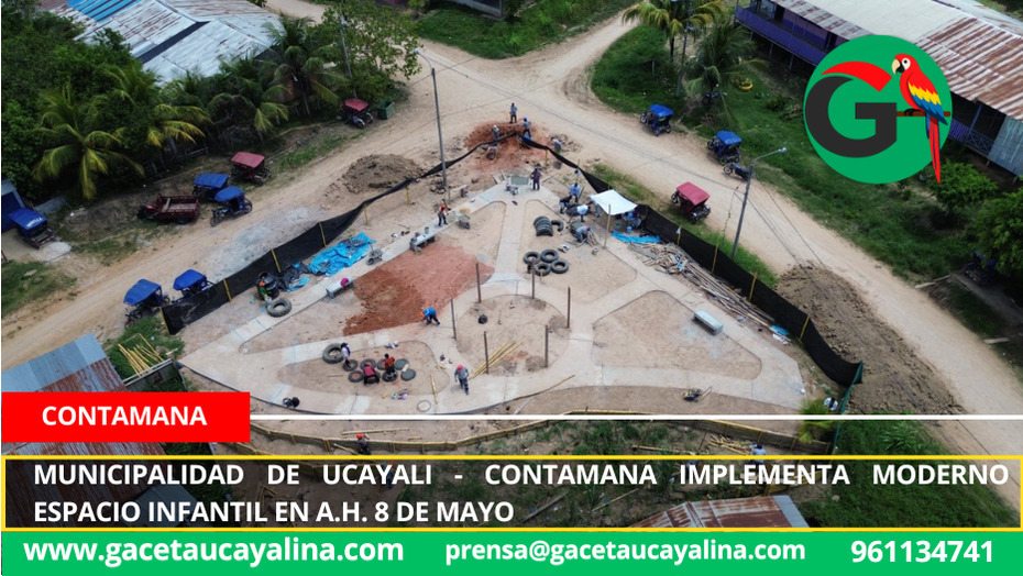 Municipalidad de Ucayali - Contamana implementa moderno espacio infantil en A.H. 8 de Mayo
