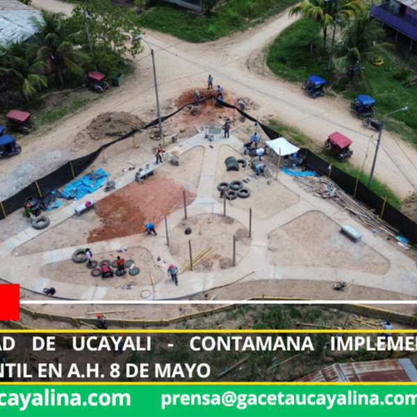 Municipalidad de Ucayali - Contamana implementa moderno espacio infantil en A.H. 8 de Mayo