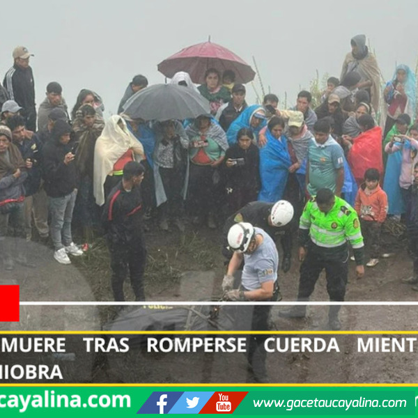 Trabajador muere tras romperse cuerda mientras realizaba riesgosa maniobra.