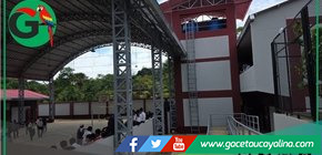 Gobernador Grundel inspecciona moderna escuela en Tabalosos, Lamas  