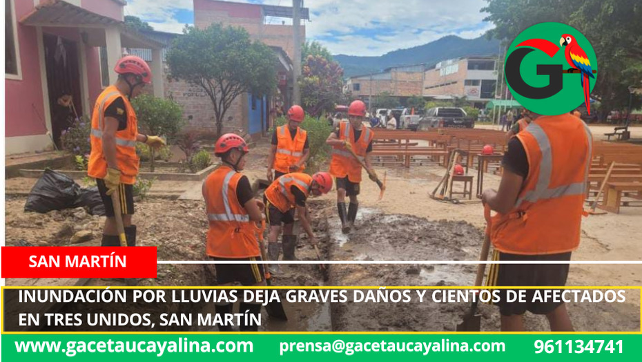 Inundación por lluvias deja graves daños y cientos de afectados en Tres Unidos, San Martín