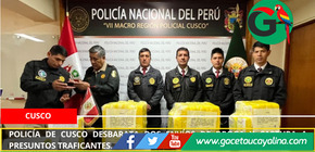 Policía de Cusco desbarata dos envíos de droga y captura a presuntos traficantes.