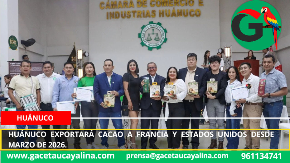 Huánuco exportará cacao a Francia y Estados Unidos desde marzo de 2026.