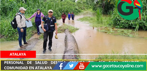 Personal de salud desafía crecida del río para atender comunidad en Atalaya