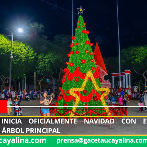 Contamana inicia oficialmente Navidad con emotivo encendido de árbol principal
