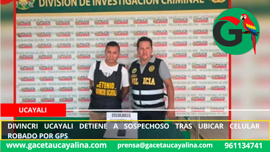 DIVINCRI Ucayali detiene a sospechoso tras ubicar celular robado por GPS.