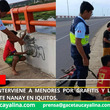 Serenazgo interviene a menores por grafitis y los obliga a limpiar puente Nanay en Iquitos.