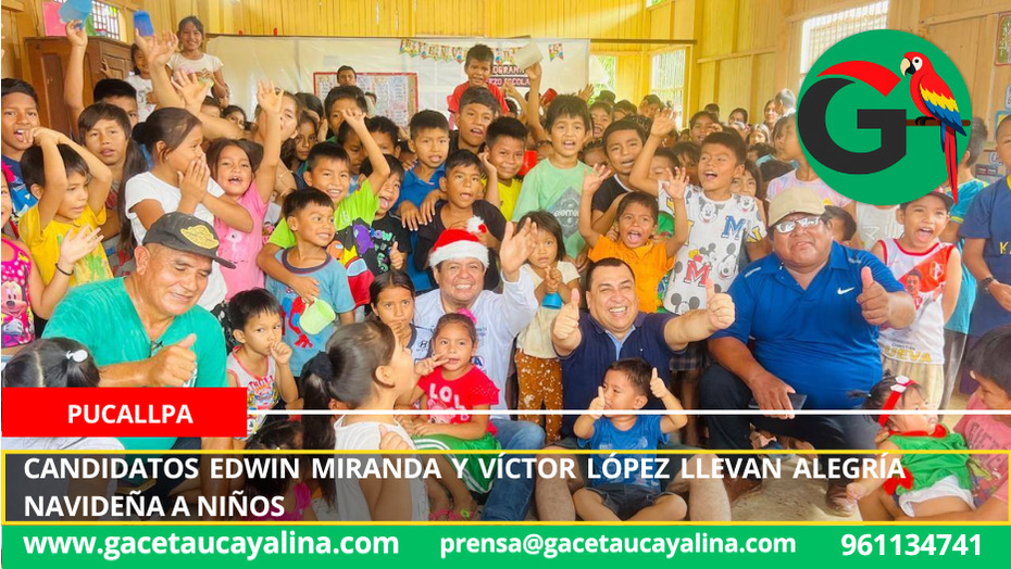 Candidatos Edwin Miranda y Víctor López llevan alegría navideña a niños