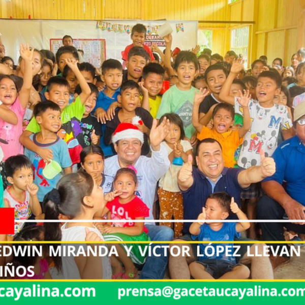 Candidatos Edwin Miranda y Víctor López llevan alegría navideña a niños