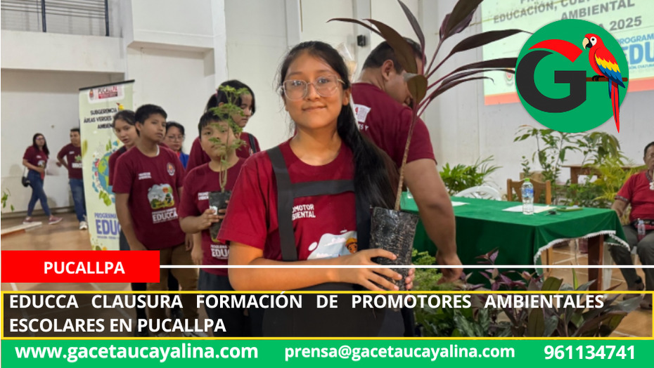 EDUCCA clausura formación de promotores ambientales escolares en Pucallpa