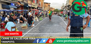 Cierre de calles por feria navideña congestiona tránsito en Tarapoto.