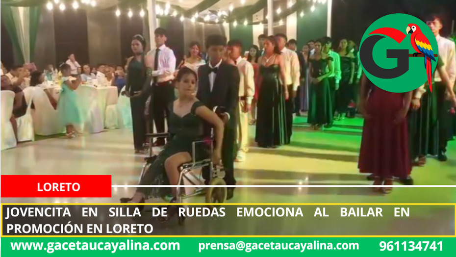 Jovencita en silla de ruedas emociona al bailar en promoción en Loreto