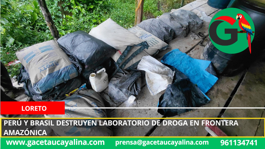 Perú y Brasil destruyen laboratorio de droga en frontera amazónica