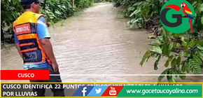 Cusco identifica 22 puntos críticos vulnerables a huaicos por lluvias