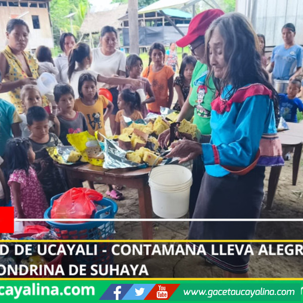 Municipalidad de Ucayali - Contamana lleva alegría navideña a niños de Golondrina de Suhaya