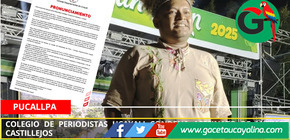 Colegio de Periodistas Ucayali condena asesinato de Mitzar Castillejos