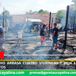 Voraz incendio arrasa cuatro viviendas y deja familias en la calle en Iquitos