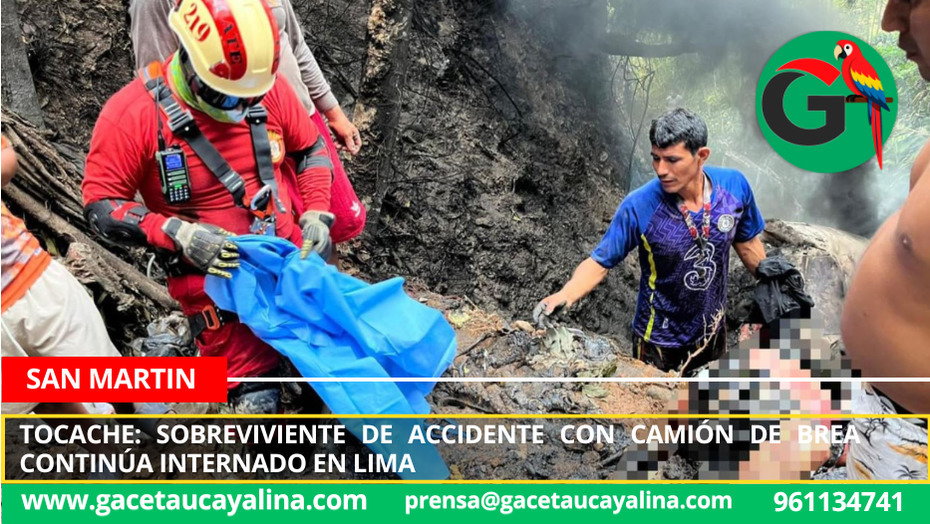 Joven herido en accidente de camión cisterna en Tocache sigue con pronóstico reservado