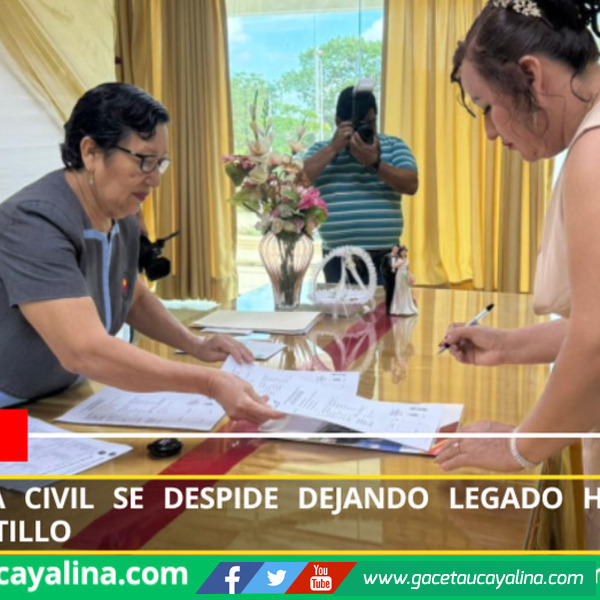 Registradora civil se despide dejando legado humano en Coronel Portillo