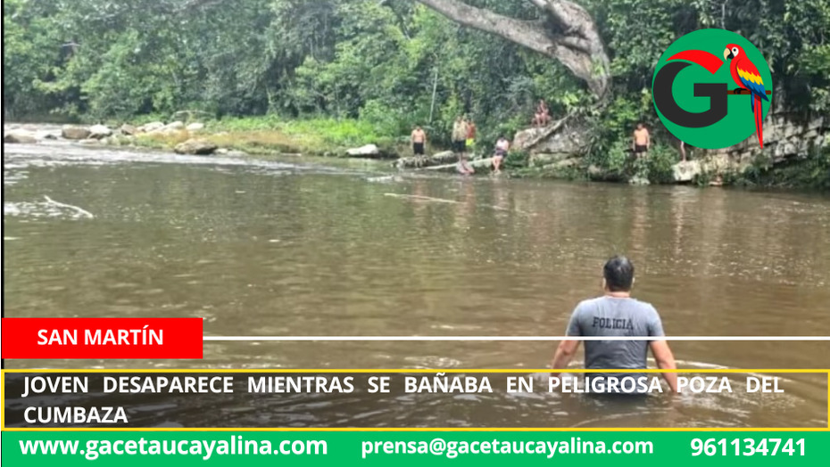 Joven desaparece mientras se bañaba en peligrosa poza del Cumbaza