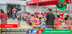Adultos mayores de Sepahua reciben orientación para buen uso del bono en diciembre