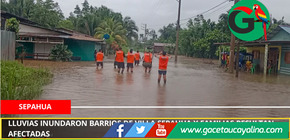 Lluvias inundaron barrios de Villa Sepahua y familias resultan afectadas