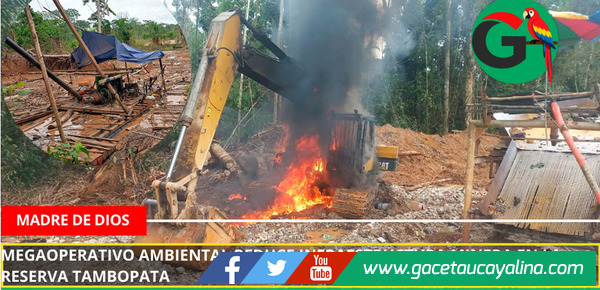 Desmantelan campamentos y balsas usadas para extracción ilegal en Madre de Dios