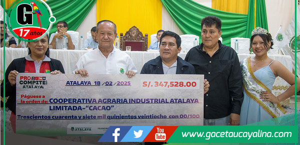 Alcalde de Atalaya entrega fondos para desarrollo con Procompite