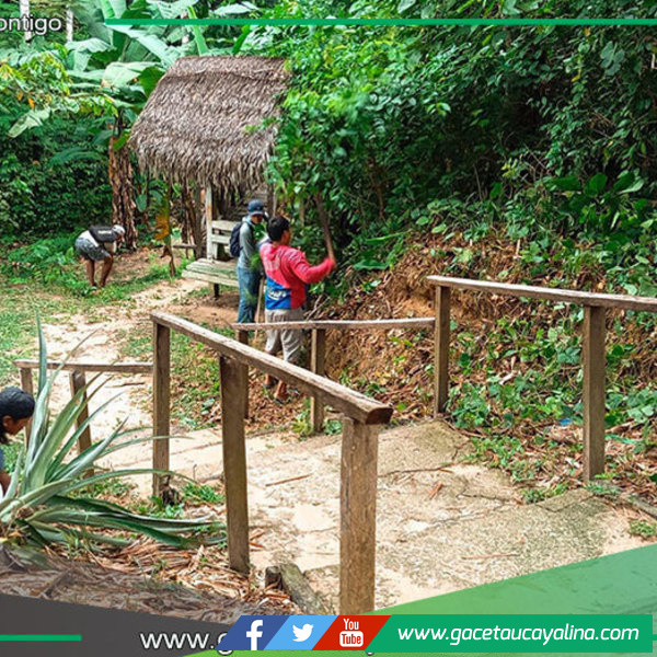 Municipalidad de la provincia de Ucayali mejora sendero de Aguas Calientes