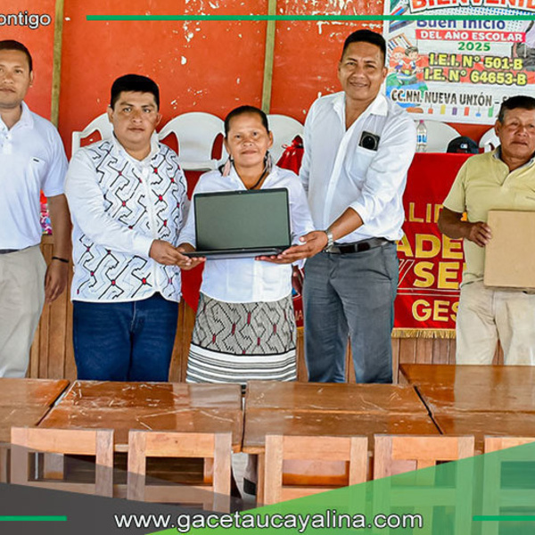 Comunidad Nueva Unión recibe mobiliario y laptop para estudiantes en Sepahua