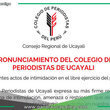 Periodistas de Ucayali condenan amenazas contra la prensa