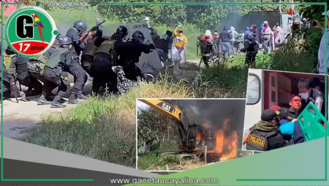 Falla logística obliga a suspender desalojo en Chontabamba: heridos y maquinaria incendiada