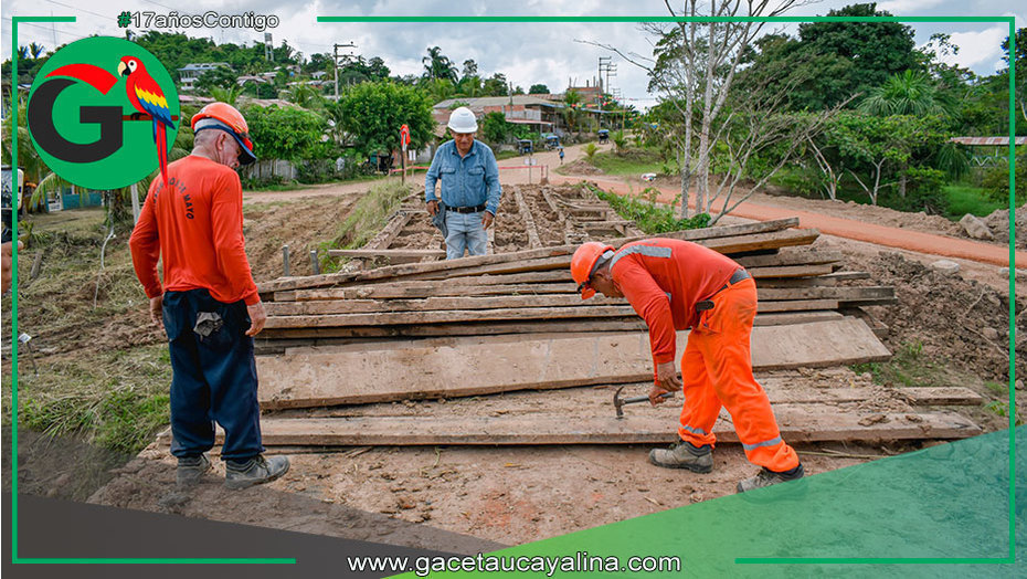 Gerente supervisa puente alterno en Asentamiento 8 de Mayo en Contamana