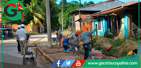 Contamana construye vereda en calle Nuevo Progreso tercera etapa