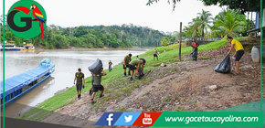 Municipalidad de Sepahua limpió puertos y playas contaminadas