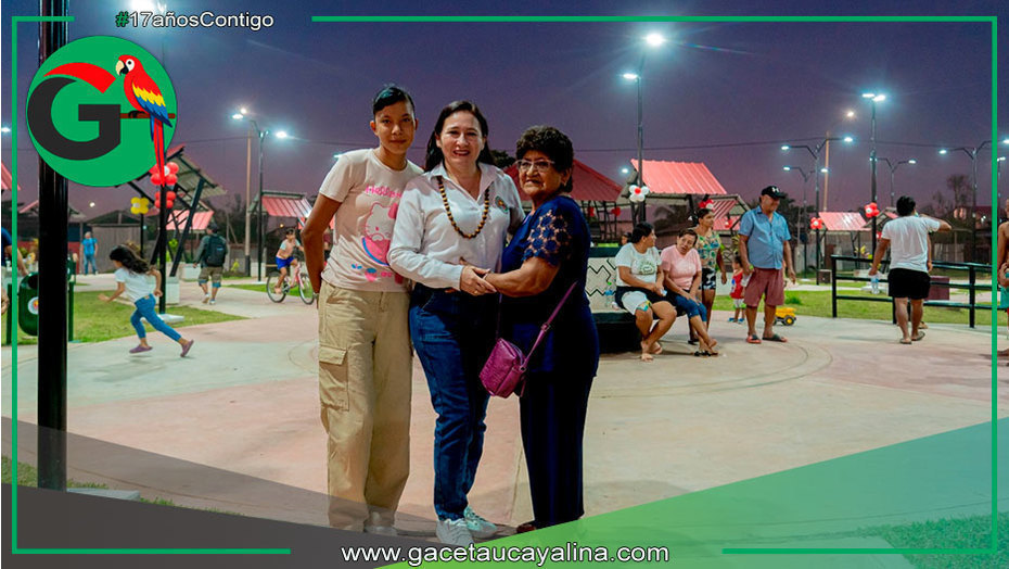 Alcaldesa Janet Castagne inaugura la anhelada Plaza josé olaya