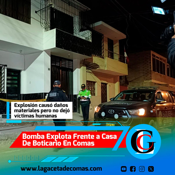 Bomba explota frente a casa de boticario en Comas