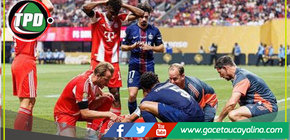 La terrible lesión de Musiala con su tobillo doblado