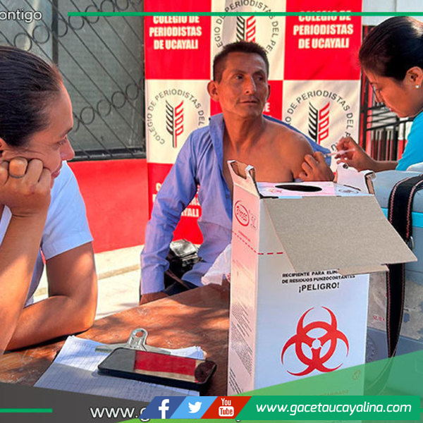 Colegio de Periodistas realiza jornada gratuita de vacunación en Ucayali