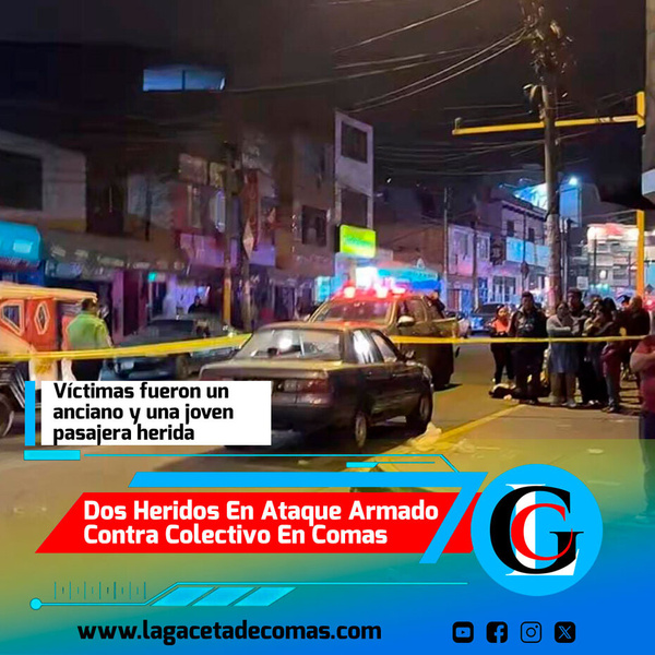 Dos heridos en ataque armado contra colectivo en Comas