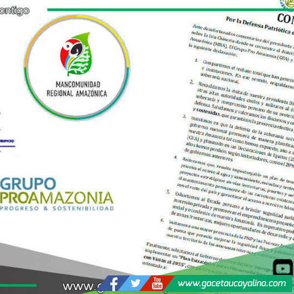 Entidades amazónicas rechazan a Petro y defienden soberanía peruana