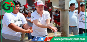 Alcaldesa Janet Castagne inaugura agua segura en caserío Libertad