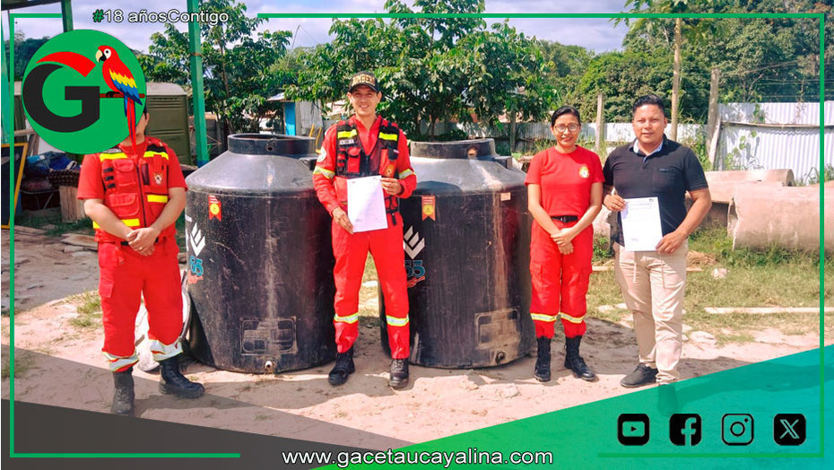 Municipalidad de Contamana entrega cisternas para fortalecer a bomberos
