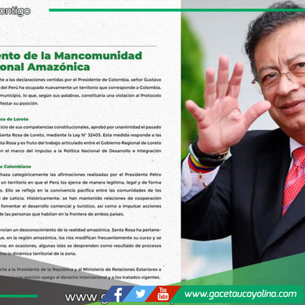 Mancomunidad Amazónica rechaza declaraciones del presidente Gustavo Petro