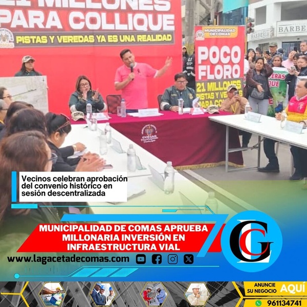 Municipalidad de Comas aprueba millonaria inversión en infraestructura vial