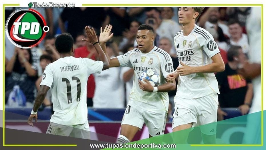 Real Madrid ganó con doblete de Mbappé